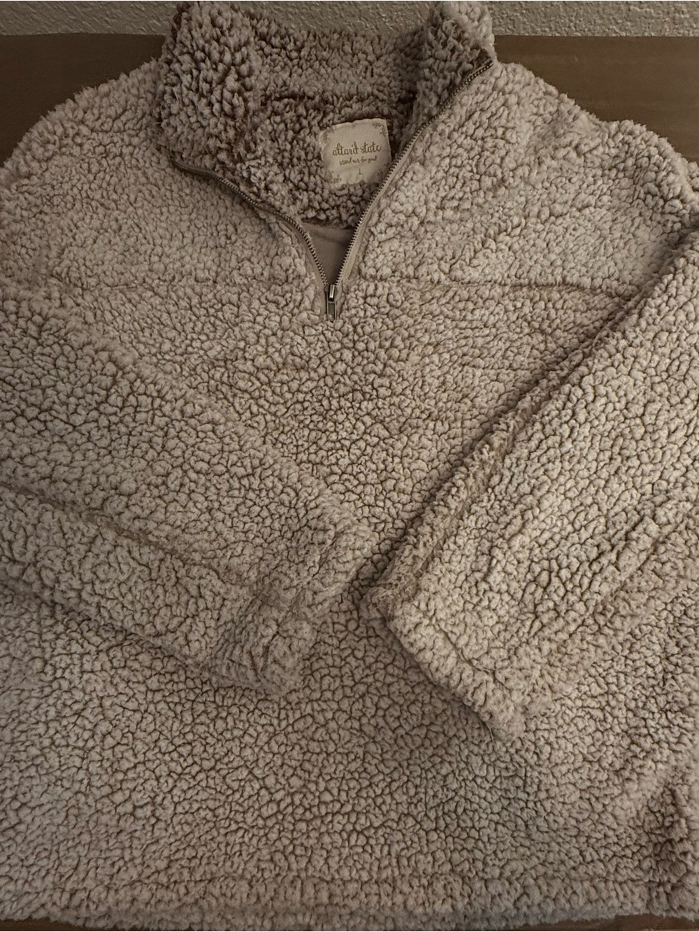 Altar’d State Sherpa Half-Zip Jacket in Beige